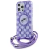  iPhone 15 Pro Max Lila Karl Lagerfeld IML Crossbody Monogram Karl & Choupette Head MagSafe tok - 1