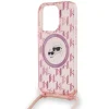  iPhone 15 Pro Max Rózsaszín Karl Lagerfeld IML Crossbody Monogram Karl & Choupette Head MagSafe tok - 5