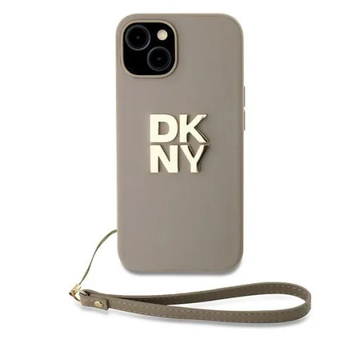  iPhone 15 Plus DKNY Wrist Strap Stock Logo tok - bézs - 2