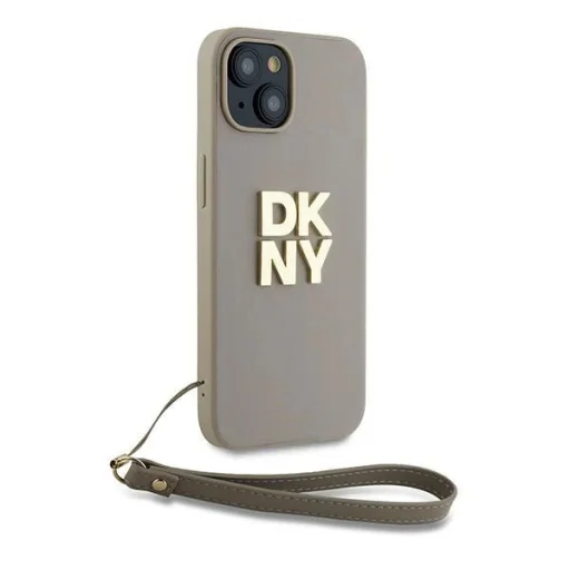  iPhone 15 Plus DKNY Wrist Strap Stock Logo tok - bézs - 3