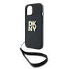  iPhone 15 Plus DKNY Wrist Strap Stock Logo tok - Fekete thumbnail