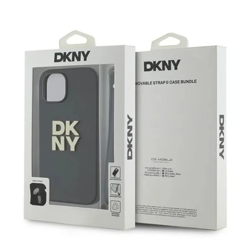  iPhone 15 Plus DKNY Wrist Strap Stock Logo tok - Fekete - 7