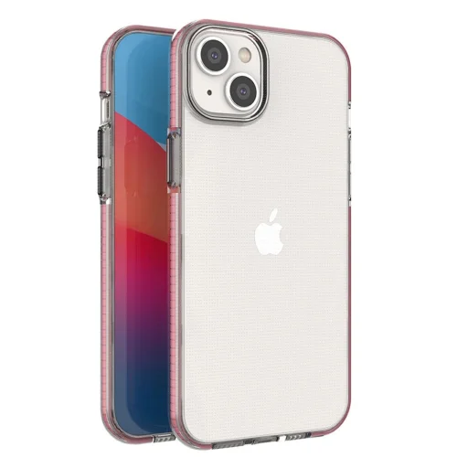 Spring Case tok iPhone 14 Plus-hoz szilikon kerettel világos rózsaszín - 1