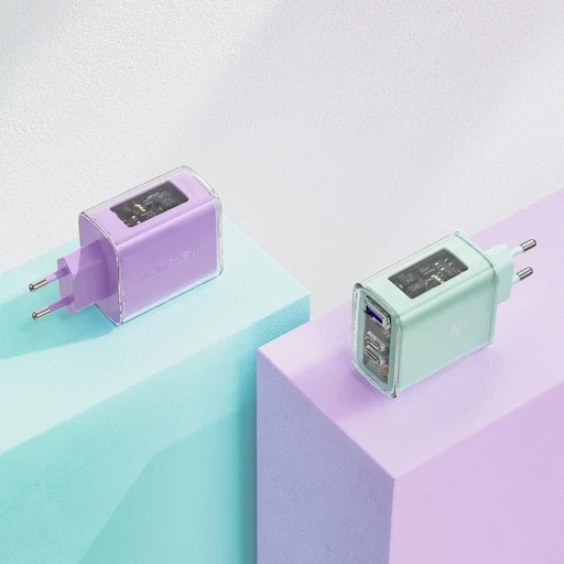 Acefast töltő GaN 65W 3 port (1xUSB, 2xUSB C) lila (A45) - 7