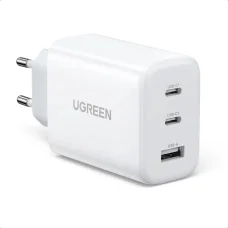 Ugreen gyors töltő 2x USB Type C / USB 65W PD3.0, QC3.0/4.0+ fehér (CD275)