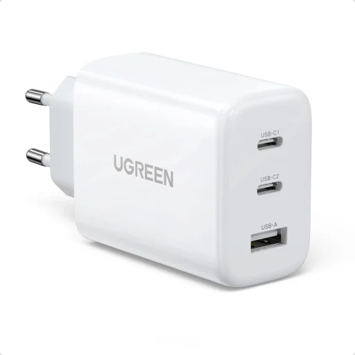 Ugreen gyors töltő 2x USB Type C / USB 65W PD3.0, QC3.0/4.0+ fehér (CD275) - 1