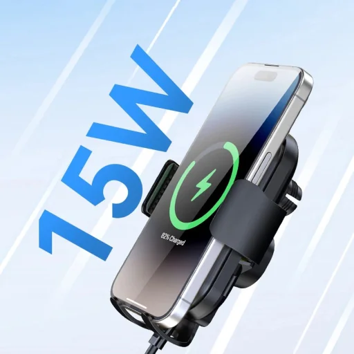 Wozinsky WUMID telefontartó 15W induktív töltővel autós műszerfalhoz - fekete - 10