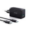 Joyroom gyors GaN töltő 65W USB-A, 2x USB-C fekete + USB-C - USB-C kábel 100W 1.2m (TCG01) thumbnail