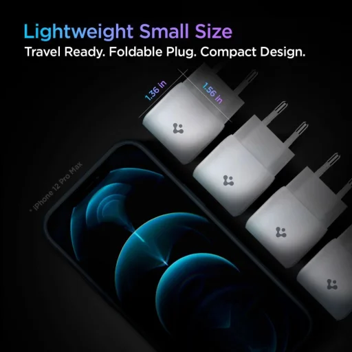 Spigen PE2C10CL 1-PORT HÁLÓZATI TÖLTŐ PD20W + Lightning MFi KÁBEL FEHÉR - 10