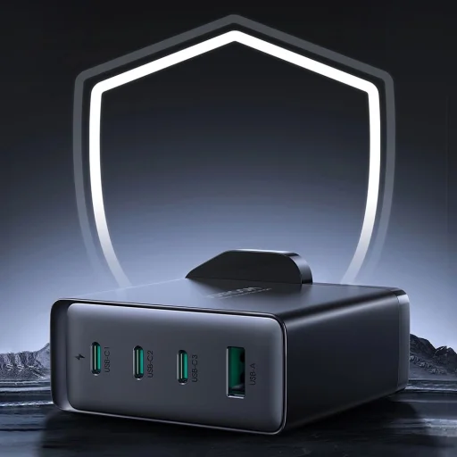 GaN töltő UK Joyroom JR-TCG05UK 140W 3x USB-C USB-A + USB-C / USB-C kábel 240W 1,2m - 15