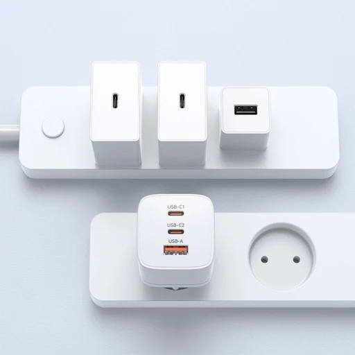 Wozinsky CGWCW 65W USB-A / 2 x USB-C GaN fali töltő - fehér - 10