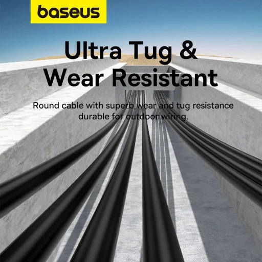Baseus High Speed ​​Cat 5 RJ-45 Ethernet kábel 1000Mb/s 0.5m kerek - fekete - 16
