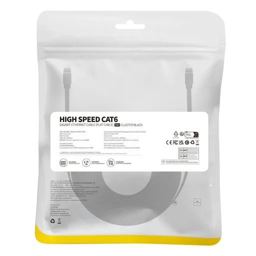 Baseus High Speed Cat 6 RJ-45 1000Mb/s Ethernet kábel 20m lapos - fekete - 6
