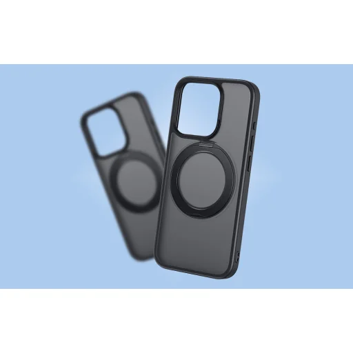 Baseus SkyRing Magnetic tok tartóval iPhone 15 Pro-hoz + üvegfólia és tisztítókészlet (fekete) - 6