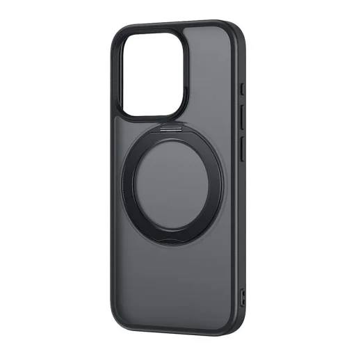 Baseus SkyRing Magnetic tok tartóval iPhone 15 Pro-hoz + üvegfólia és tisztítókészlet (fekete) - 1
