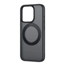 Baseus SkyRing Magnetic állvánnyal iPhone 14 Pro Max tok + üvegfólia és tisztítókészlet (fekete)
