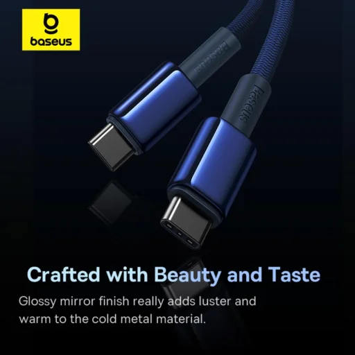 Kábel USB-C to USB-C Baseus Tungsten Gold, 100W, 2m (kék) - 7