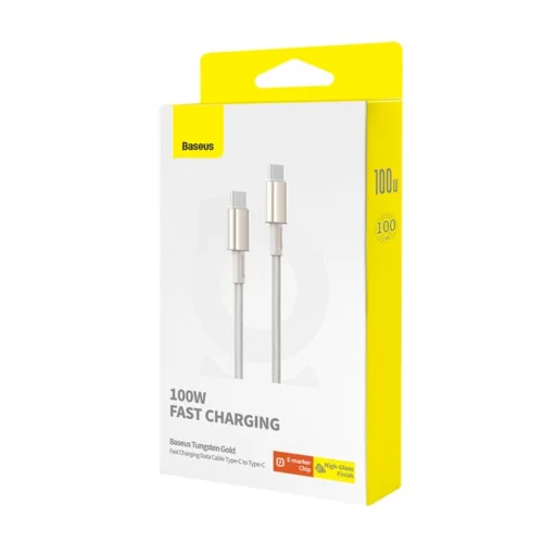Cable USB-C to USB-C Baseus Tungsten Gold, 100W, 2m (gold) - 5