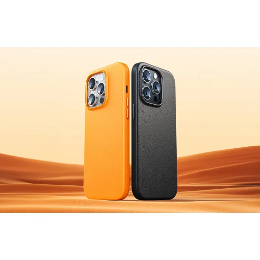Baseus Fauxther Series telefontok iPhone 15 Pro Max (narancssárga) - 4