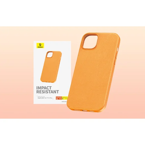 Baseus Fauxther Series tok iPhone 15 Plus (narancssárga) - 7