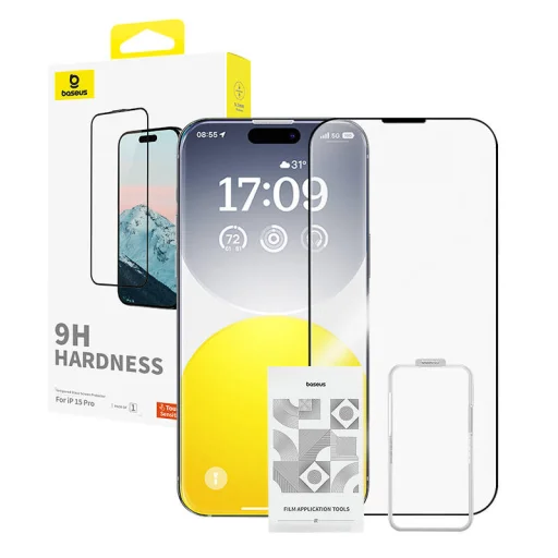 Baseus Diamond edzett üvegfólia 0,3 mm iPhone 15 Pro üvegfólia - 5