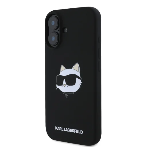  iPhone 16 Fekete Karl Lagerfeld Liquid Silicone Choupette Head MagSafe tok - 3