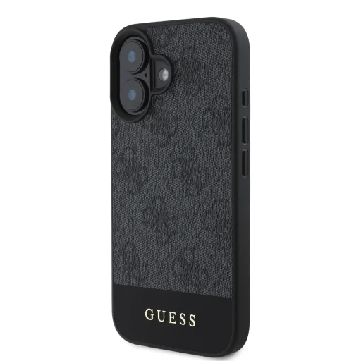  iPhone 16 Szürke Guess PU 4G Stripe tok - 3