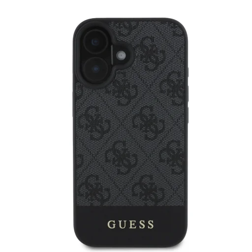  iPhone 16 Szürke Guess PU 4G Stripe tok - 2