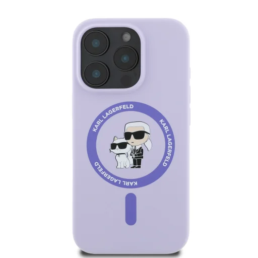  iPhone 16 Pro Max Lila Karl Lagerfeld Liquid Silicone Karl és Choupette MagSafe tok - 2