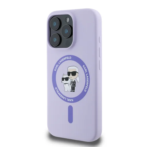  iPhone 16 Pro Max Lila Karl Lagerfeld Liquid Silicone Karl és Choupette MagSafe tok - 3