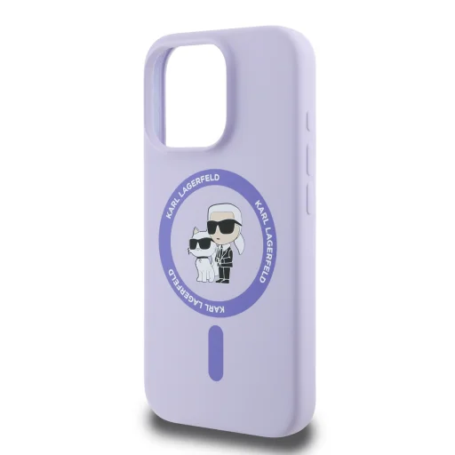  iPhone 16 Pro Max Lila Karl Lagerfeld Liquid Silicone Karl és Choupette MagSafe tok - 4