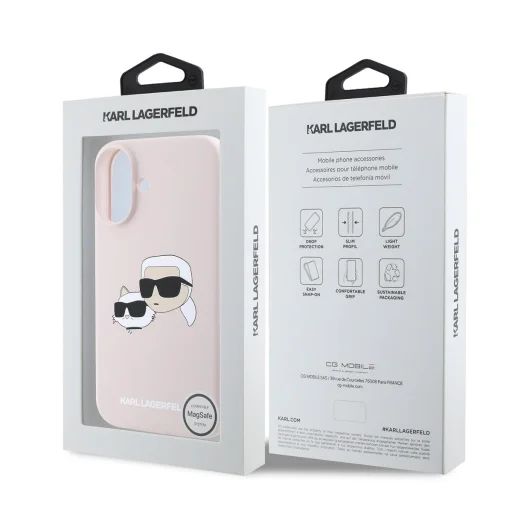  iPhone 16 Pink Karl Lagerfeld Liquid Silicone Double Heads MagSafe tok - 6