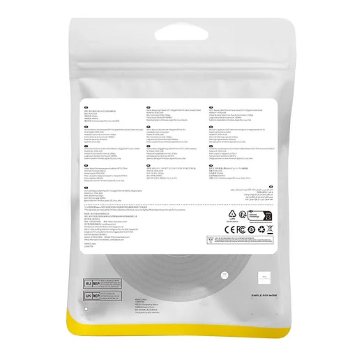 Baseus fonott hálózati kábel Cat.7, Ethernet RJ45, 10Gbps, 8m (fekete) - 9