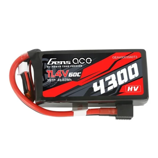 Gens Ace 4300mAh 11,4V 60C 3S1P akkumulátor XT60 / T-csatlakozóval - 2