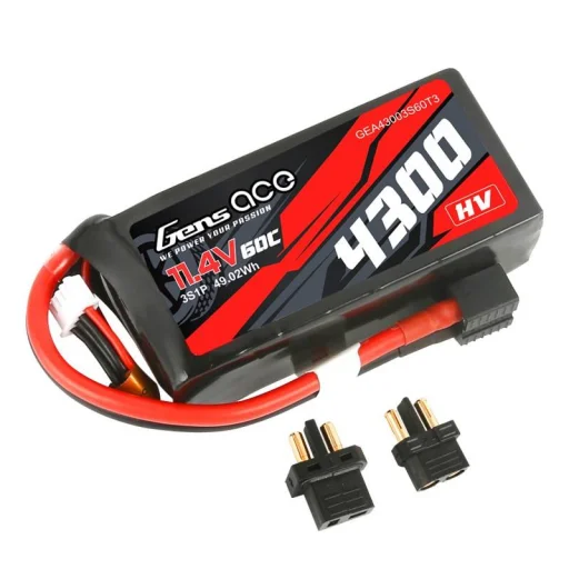 Gens Ace 4300mAh 11,4V 60C 3S1P akkumulátor XT60 / T-csatlakozóval - 1