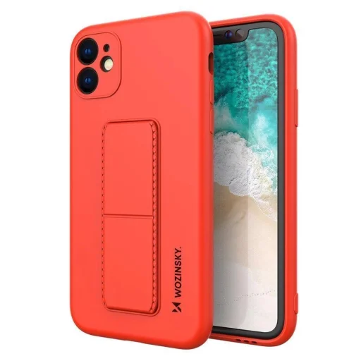 Wozinsky Kickstand Case szilikon tok állvánnyal iPhone 11 Pro-hoz piros - 1
