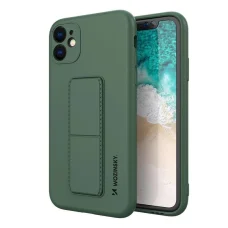 Wozinsky Kickstand Case szilikon tok állvánnyal iPhone 12 Pro Max sötétzöld tok