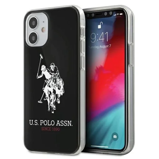 US Polo USHCP12STPUHRBK iPhone 12 mini 5,4" fekete Shiny Big Logo tok - 1