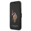 US Polo USFLBKP12LPUGFLBK iPhone 12 Pro Max 6,7" fekete fliptok Polo Embroidery Collection