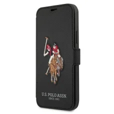 US Polo USFLBKP12MPUGFLBK iPhone 12/12 Pro 6,1" fekete fliptok Polo Embroidery Collection