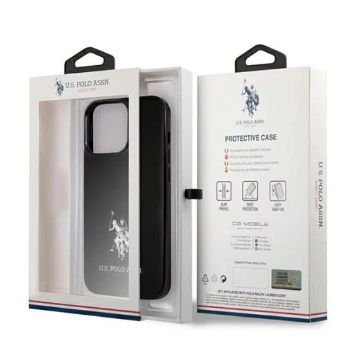US Polo USHCP13LUMHK iPhone 13 Pro / 13 6.1" fekete/fekete kemény tok Horses Logo - 8