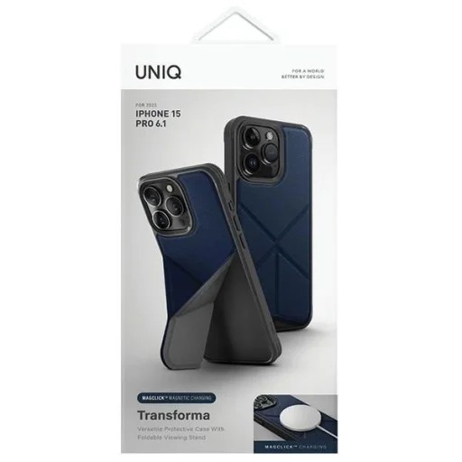 Uniq Transforma Magclick töltő tok iPhone 15 Pro - kék - 2