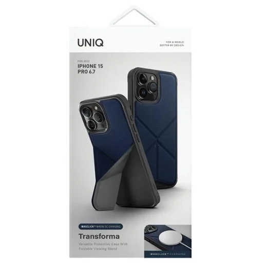 Uniq Transforma Magclick Töltős tok iPhone 15 Pro Max - kék - 2
