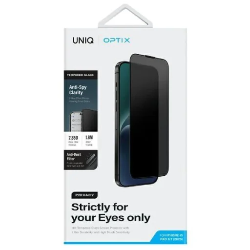 Uniq Optix Privacy üvegfólia iPhone 15 Pro Max-hoz applikátorral - 6