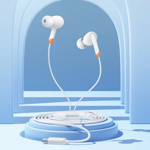 Borofone BM92 finomított vezetékes fülhallgató mikrofonnal Type-C fehér - 3