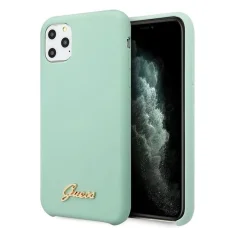 Guess GUHCN65LSLMGG iPhone 11 Pro Max zöld/zöld kemény tok Szilikon Vintage Arany Logó tok