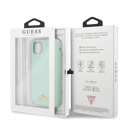 Guess GUHCN65LSLMGG iPhone 11 Pro Max zöld/zöld kemény tok Szilikon Vintage Arany Logó tok - 7