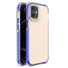 Spring Armor átlátszó TPU gél masszív védőtok színes kerettel iPhone 12 Minihez kék