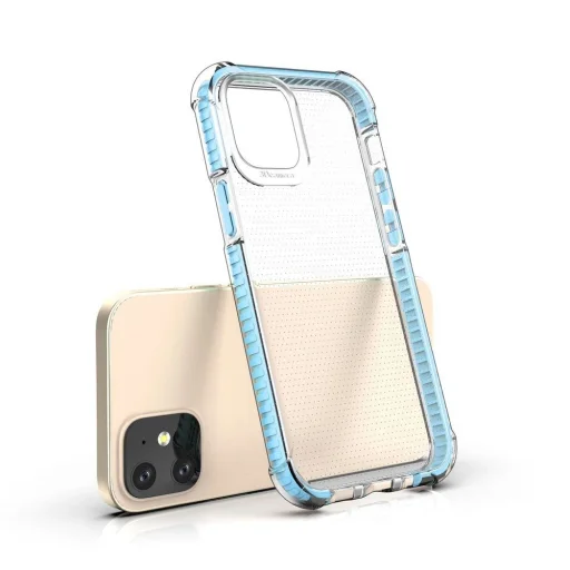 Spring Armor átlátszó TPU gél masszív védőtok színes kerettel iPhone 12 Minihez kék - 4