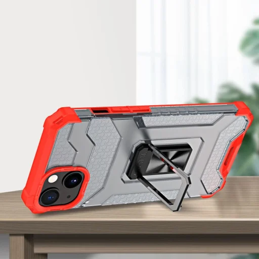 Crystal Ring Case Kitámasztós Strapabíró Tok iPhone 12 Mini Piros - 7